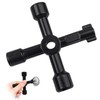 Fizzix 4-Way Zinc Alloy Utility Key, Multi-Functional Radiator Bleeding, Plumbing