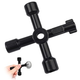 Fizzix 4-Way Zinc Alloy Utility Key, Multi-Functional Radiator Bleeding, Plumbing & Household Key for Gas, Water, Cupboard & Meter (60g)