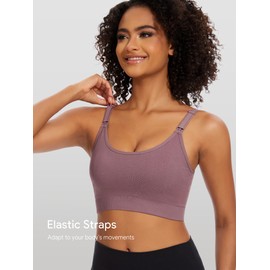 Angelhood Women's Non-Padded Longline T-Shirt Nursing Bras Minimizer Comfort Cushion Strap Wirefree Full Coverage Large Bust Light Support Sport, XX-Large Mauve