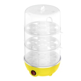 Multifunctional Ttriple Layer Electric Eggs Boiler Cooker Steamer Chinese Plug  Yellow