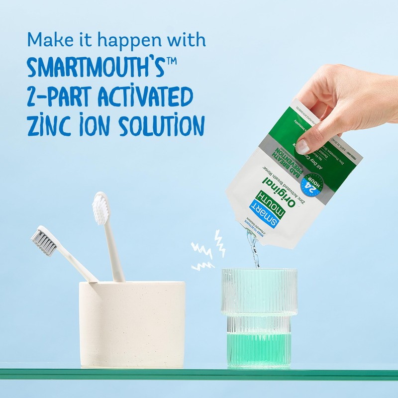 SmartMouth Original Activated Mouthwash Single Packs & Premium Zinc Ion