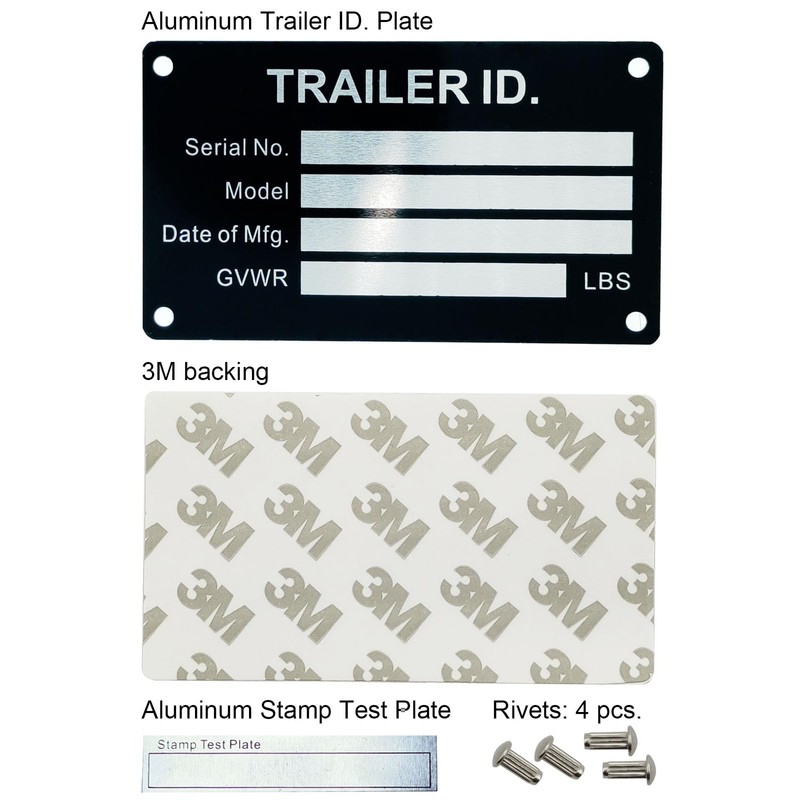 Blank Aluminum ID Plates, Metal Identification Plate, Serial Number Tag,