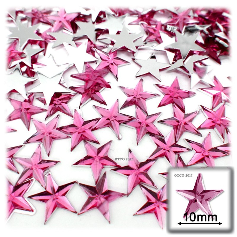 144pc Loose Flatback Acrylic Rhinestones Star 10mm - 46ss Flatback
