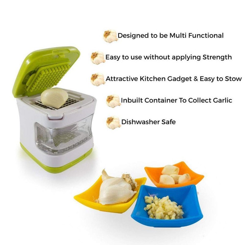 SagaSave 1Pcs Stainless Steel Ginger Garlic Press and Cutter Mincer