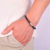 ZENSE - Men's Braided Leather Bracelet in Navy Blue ZB0356