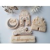 LissieLou Mosque Outline with Eid Mubarak Ramadan Icing Fondant Cookie