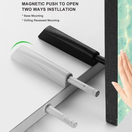 Push to Open Door Latch Cabinet Hardware CBRIVE 16 Pack Magnetic Push Latches & Lock for Hidden Door Magnet Push Release Drawer Pull Tip on Closet Close Touch Locking Strong Pop Out, Grey