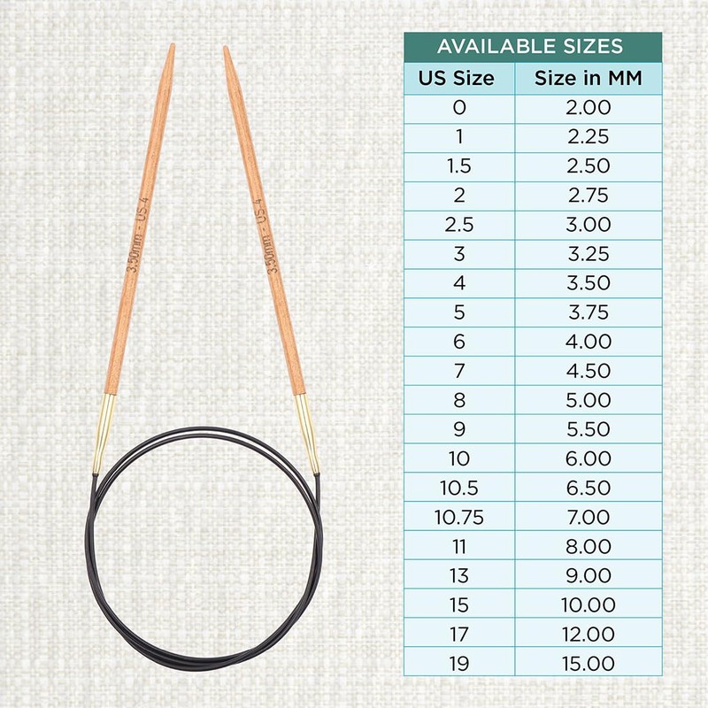 KnitPro Basix Beech Fixed Circular Needles 32" (80cm) | 3.50mm