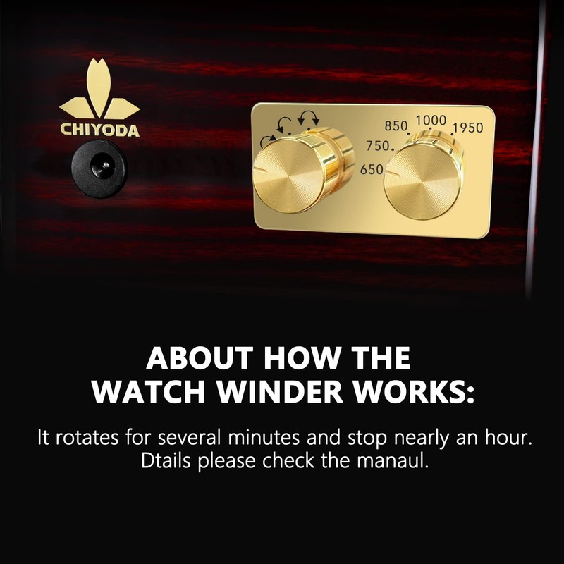 CHIYODA Single Watch Winder for Automatic Watches Solid Wooden Box