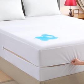 Zippered Mattress Encasement Full, Waterproof Zipper Mattress Protector, Breathable, Noiseless, Machine-Washable Zip Mattress Cover，Fitting 7" - 13" Deep Mattress