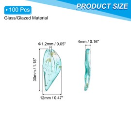 PATIKIL Leaves Beads, 100Pcs Crystal Leaves Beads Translucent Czech Glass Beads Spacer Bead for DIY Jewelry Making Bracelets Necklace, Jade Green