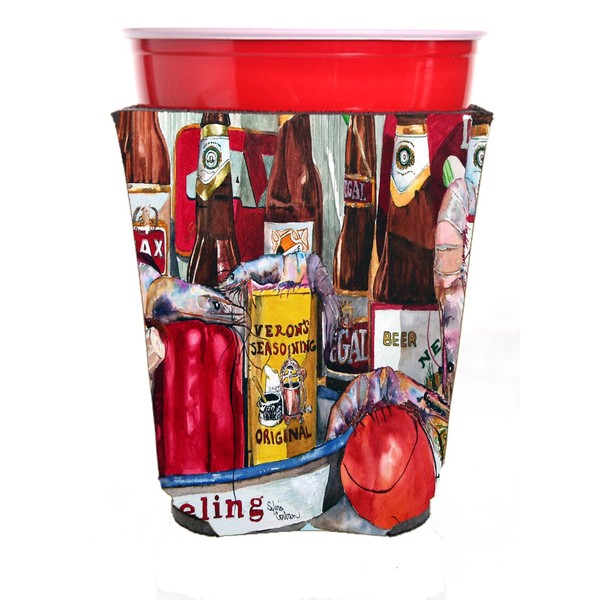 Caroline's Treasures 1010RSC Veron's and New Orleans Beers Red Solo Cup Beverage Insulator Hugger, Red Solo Cup, Multicolor