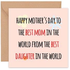 Felbridge Studio - Mothers Day Card - Mothers Day Cards for Mum - Mothers Day Card Funny - Mothers Day Cards - From Daughter Cute Sentimental - Step Mum Mom Mam - 14cm