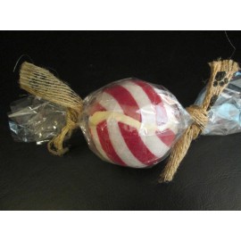 Mud Pie Doggie Tennis Ball, Red and White Striped, Mud Pie, New