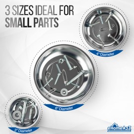 ehomeA2Z Magnetic Bowl 6" Inch, Ideal At Garage, Home, Construction For Wrenches, Bolts, Nuts, Small Parts (6"Inch Magnetic Bowl 1Pc)