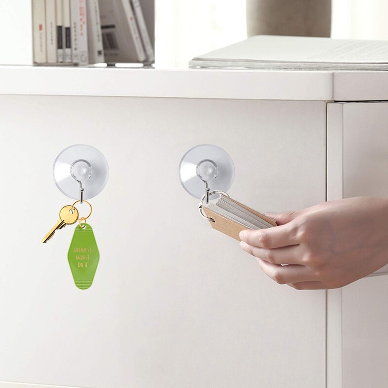 Annefly Suction Cup Hooks 40mm Transparent Sucker Hooks for Kitchen