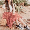 MEROKEETY Women's Boho Leopard Print Skirt Pleated A-Line Swing Midi