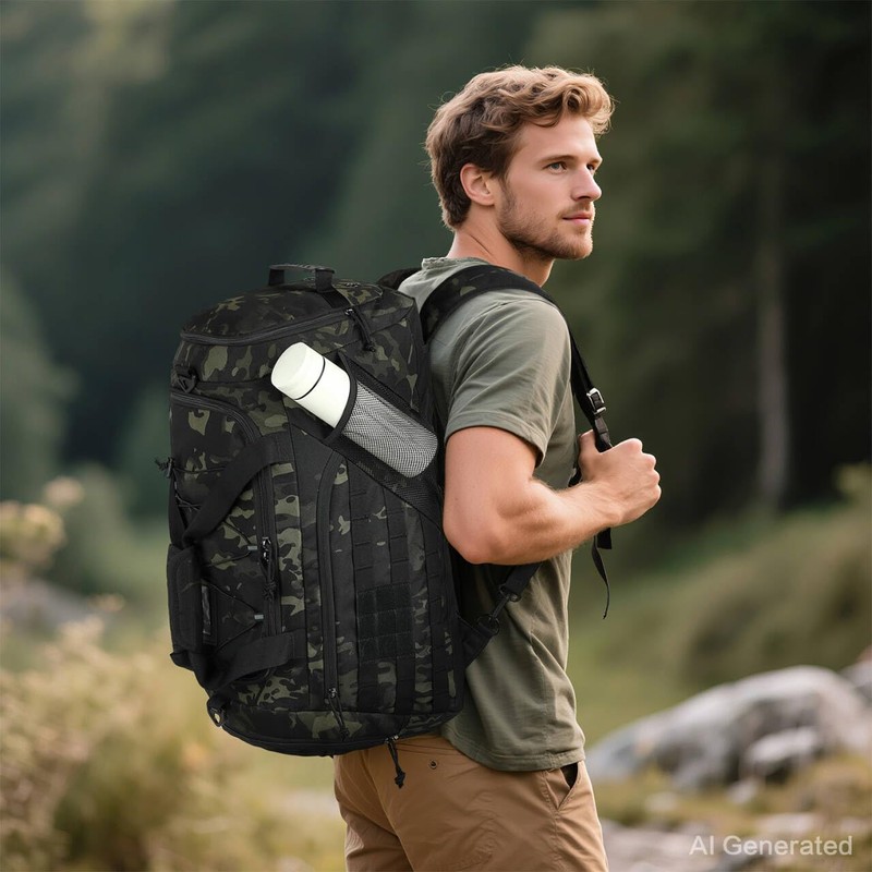 3-in-1 Tactical Gym & Travel Duffle Bag Backpack Men Multi-Functional