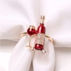 Hemoton Fall Napkin Rings 4pcs Wedding Napkin Rings Red Wine