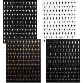 12 Sheets Nail Art Stickers Star Nail Decals 3D Self-Adhesive Letters Moon Sun Star Nail Stickers Gold Silver Black Pink Nail Art Design Supplies Decorations for Women