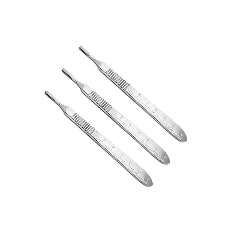 3 Pcs Stainless Steel Scalpel Handle No #3 Cutting Tool