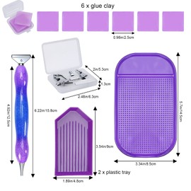 Minnhua 18pcs Diamond Painting Pens Kits Diamond Art Pens Stainless Steel Metal Pen Tips with 6 Clay 5D Diamond Painting Accessories Diamond Art Tools for DIY Craft Nail Art