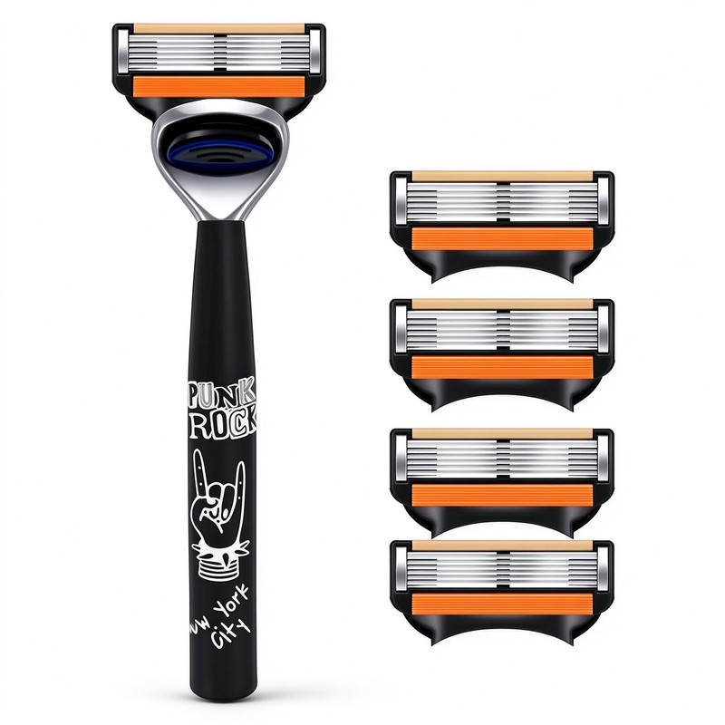 6-Layer Stainless Steel Razor Blades for Men – Replaceable Cutter