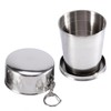 Oumefar S/M/L Stainless Steel Folding Cup, Key Ring, Retractable Telescopic