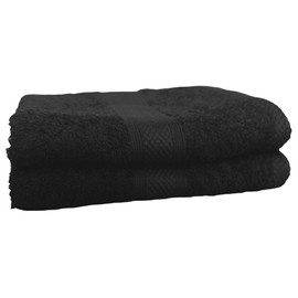 Lyra Linens - 100% Egyptian Cotton Bathroom Hand Towel - Pack of 2 OR 4 500 Gsm Hotel Quality, 50cm x 85cm, Quick Dry, Soft And Absorbent, Hair Towels (2, Black)