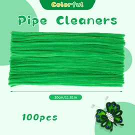 ZXIIXZ 100Pcs Pipe Cleaners, Pipe Cleaners Craft, Creative DIY Hand Arts PipeCleaners Supplies for DIY Bouquet Flowers Home Decorations Making/Fruit Green