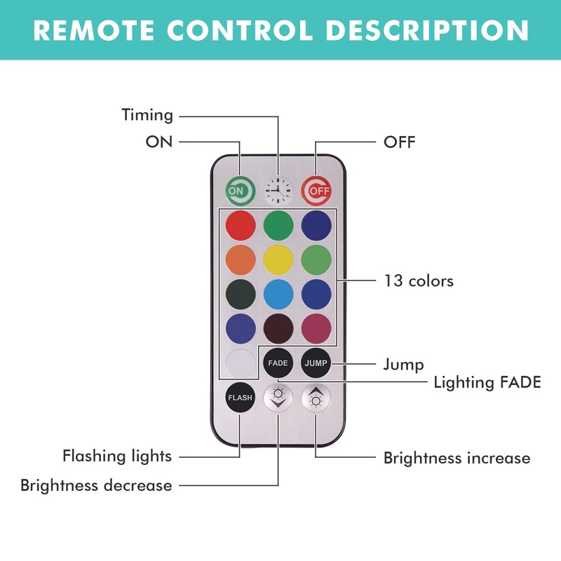 LED Lights Base - 6 Inch Round Lights 13 Colors