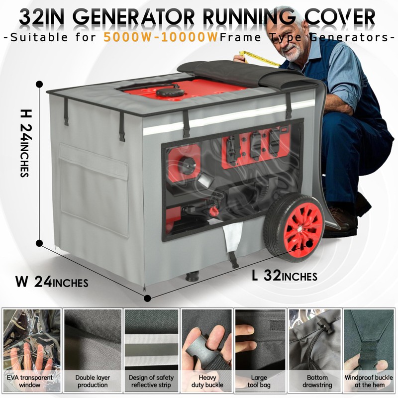 Generator Covers While Running, 32x24x24 Inches, Generator Covers for Outside,