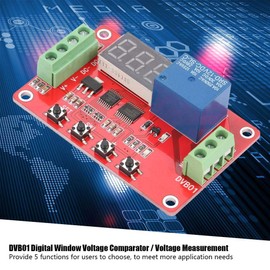 Digital Window Voltage Comparator Multi-Function Voltage Monitoring Controller Red DVB01 Digital Window Voltage Comparator/Voltage Measurement Module 12V/24V(12V)