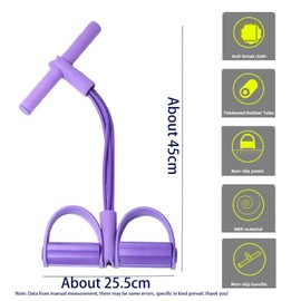 Pedal Stretch Resistance Band, 4 Tube Elastic Yoga Pedal Stretch Resistance Band for Abdominal/Waist/arm/Leg Stretch Slimming Training (Purple)