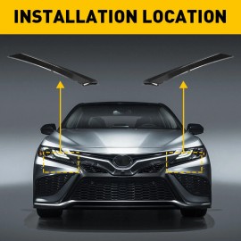 Unbranded Fits 2018-2022 Toyota Camry Right Front Headlight Lamp Trim Molding Gloss Black