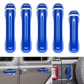 CheroCar for Jeep JL Door Handle Cover Trim Tailgate Handle Cover for 2018-2021 Jeep Wrangler JL JLU Sports Sahara Freedom Rubicon 2-Door & 4-Door Exterior Accessories (Blue)