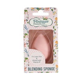 The Vintage Cosmetic Company Blending Sponge Teardrop Shaped Vitamin E Infused Latex Free Streak Free Application Pink