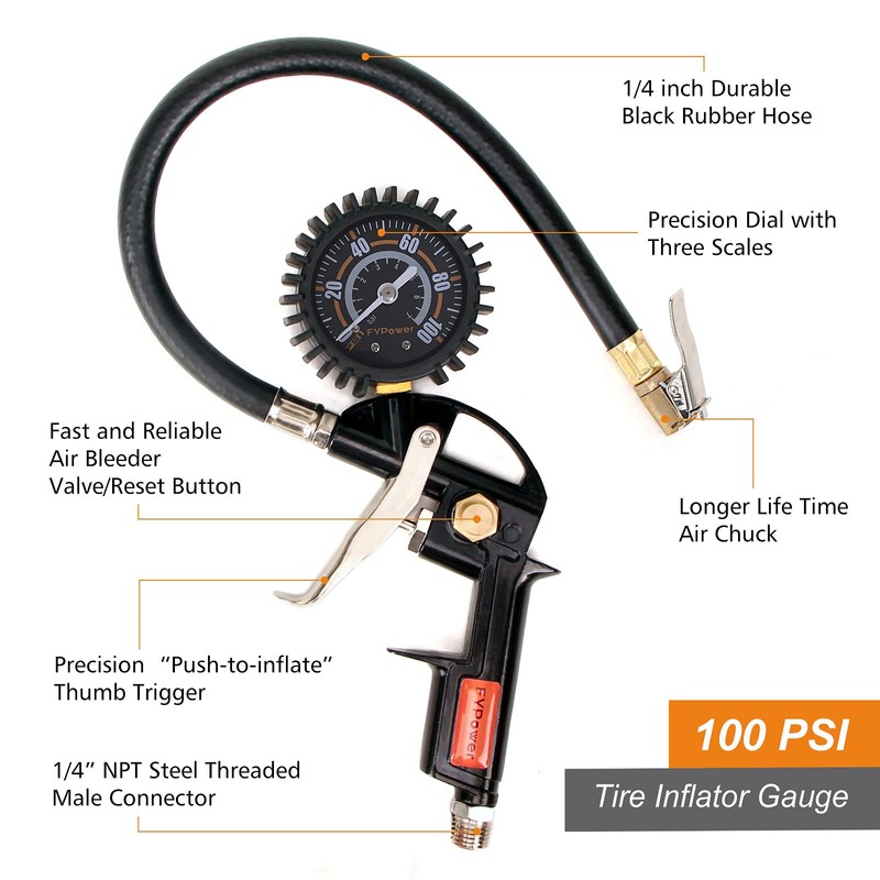 FYPower 10 Pieces Heavy Duty Air Compressor Accessory Kit, 100PSI