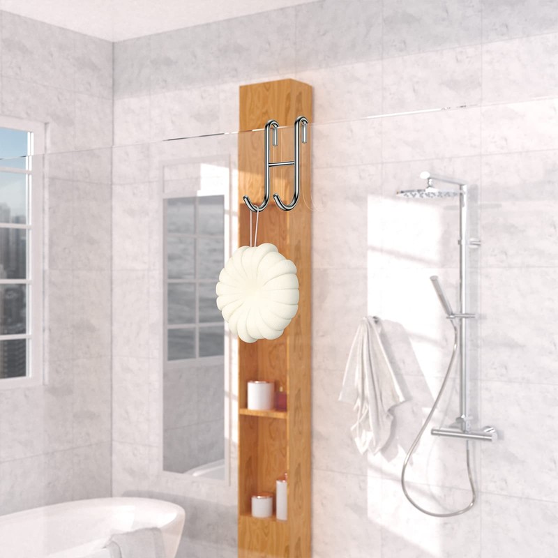 Over Shower Glass Door Hooks, 3 Pack Silver 304 Stainless