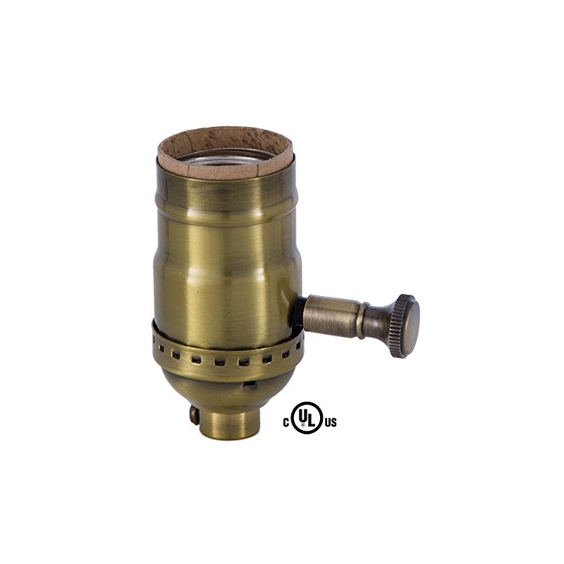 B&P Lamp® Med. Base Full Range DIMMER Socket, Solid Brass