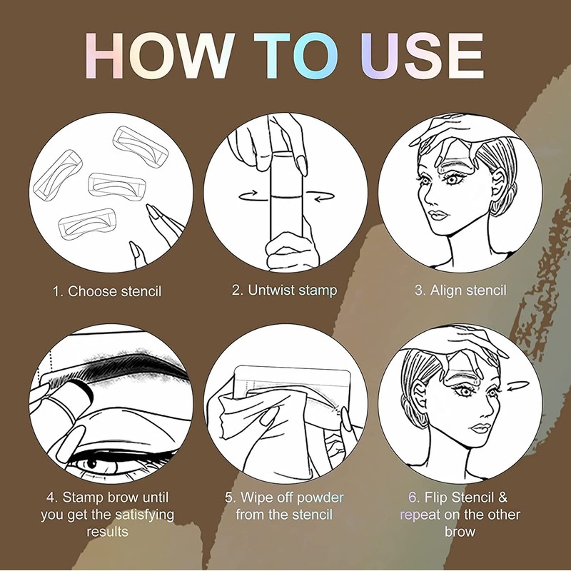 Eyebrow Stamp Waterproof, Eyebrow Stamp Kit, Eyebrow Stencil Design Kit,