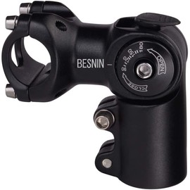 BESNIN Adjustable Bike Stem 0-90 Degree 1-1/8"x31.8/25.4x60/80/90/93mm, Adjustable MTB Stem Mountain Bike Handlebar Stem for Bicycle, Road Bike, MTB, BMX, Cycling (0-90° 25.4 * 60)