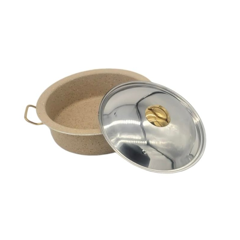 Maqluba (Makloubah) Aluminum Non-Stick Granit Coated Pot (34cm) طنجرة المقلوبه