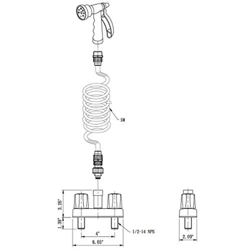 Dura Faucet DF-SA186-BK RV Exterior Quick Connect Detachable Spray Faucet