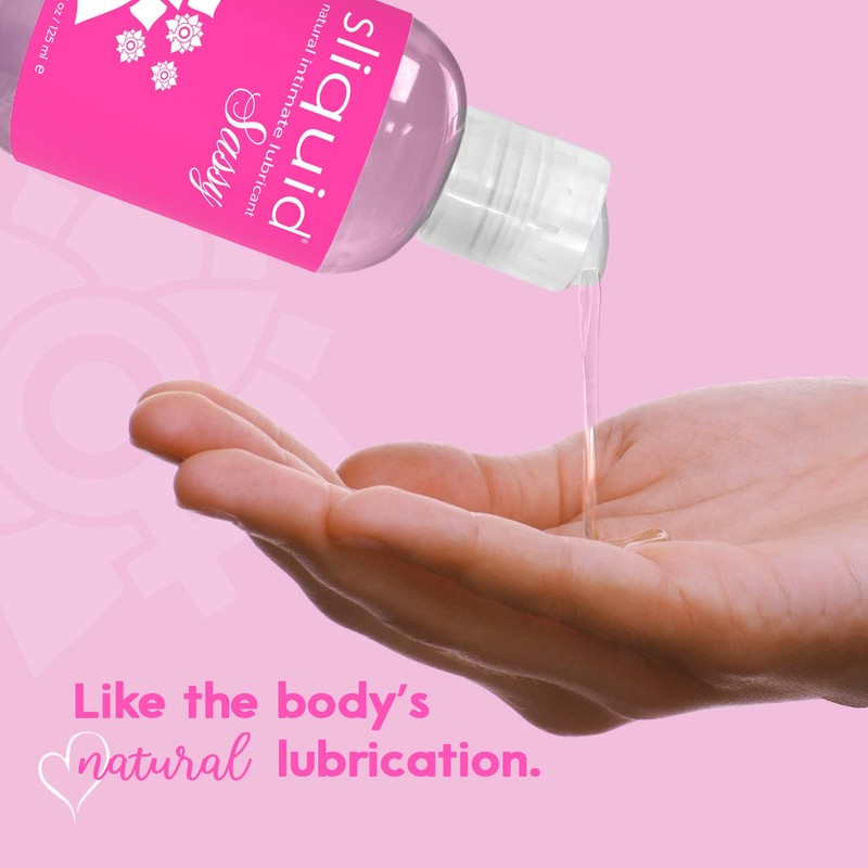 Sliquid Sassy Water-Based Lube - Thick, Long-Lasting Gel, Natural Lube
