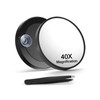 Macaki 40X Magnifying Mirror with 2 Suction Cups, 3.5 inches