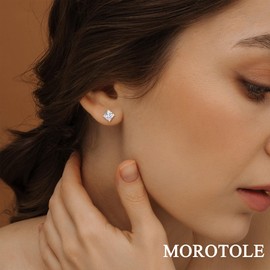 5-10 Pairs 18K Gold Plated Studs Earrings for Women, 3-7mm Cubic Zirconia Earrings Studs Set Hypoallergenic Boucle Doreille Femme Gold Studs Diamond for Men and Gold Round Ball Earrings for Women Men