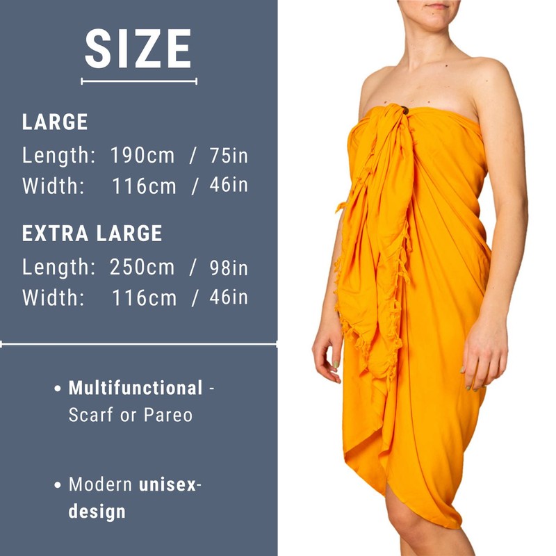 PANASIAM Sarong Unicolour for Men and Women, Multi-Functional Cloth Made