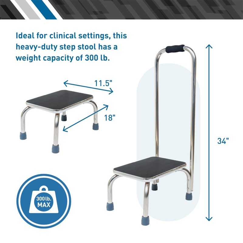 BodyMed Heavy-Duty Foot Step Stool with Handle and Non-Slip Rubber
