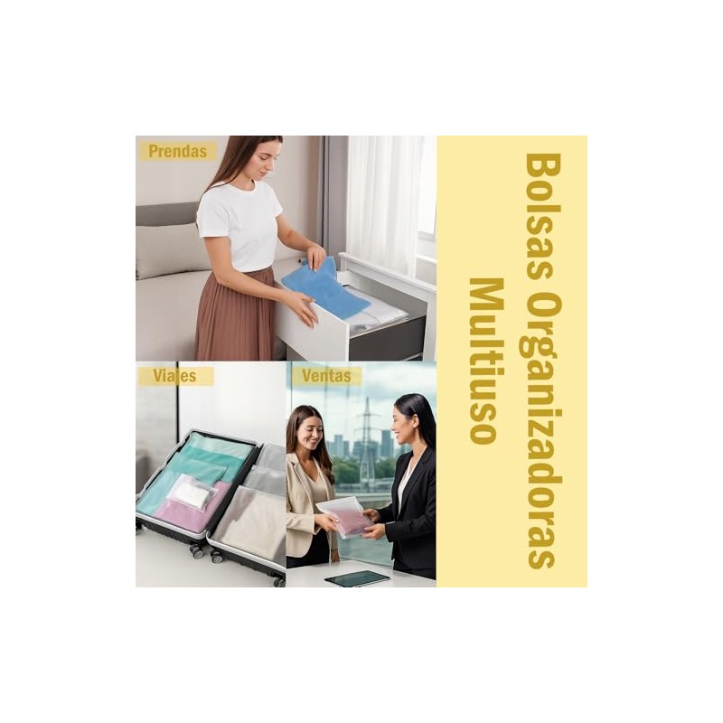 Bolsa Organizadora de Viaje Bolsas Esmerilada Resellable Boutique Envio Ropa